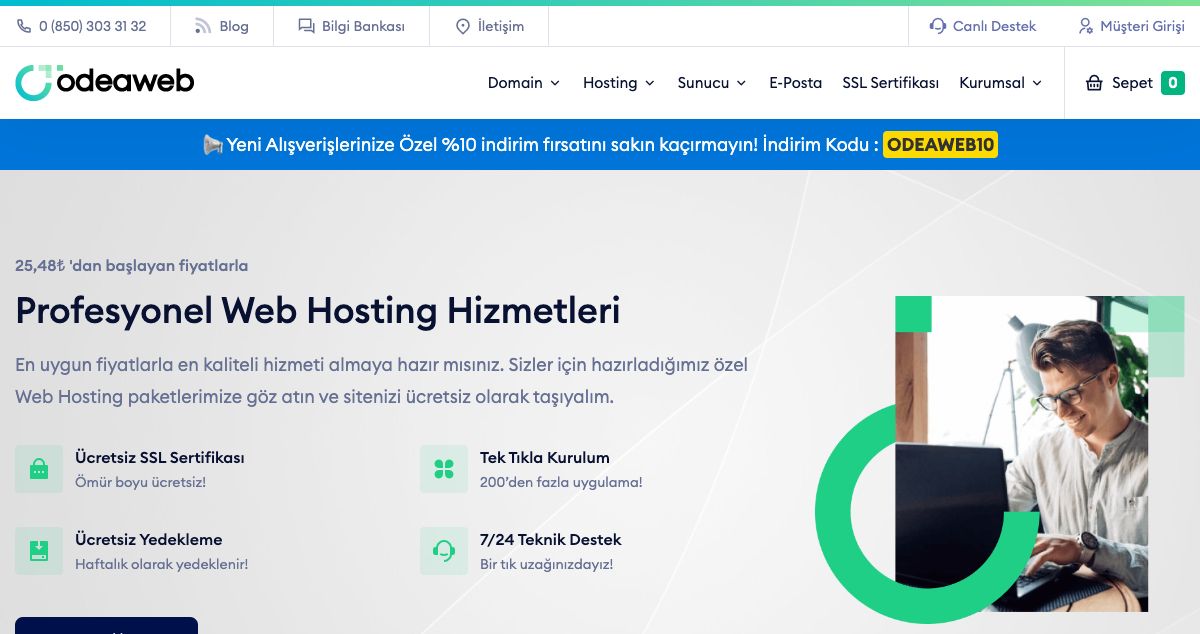 Homepage of Odeaweb Hosting Solutions hosting