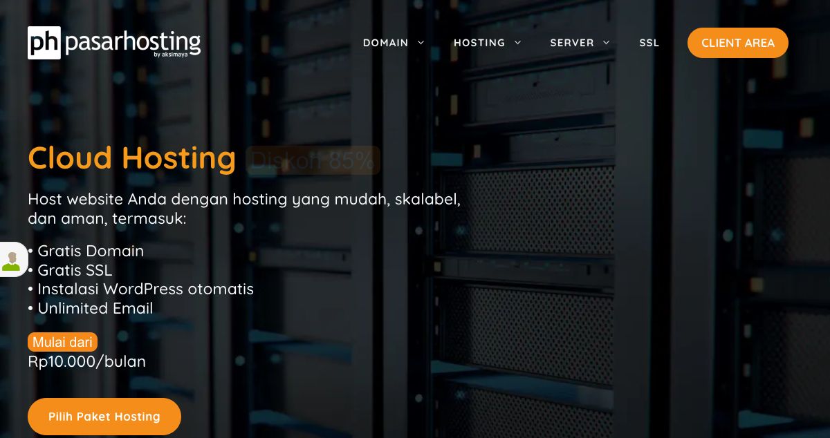 Homepage of Pasar Hosting hosting