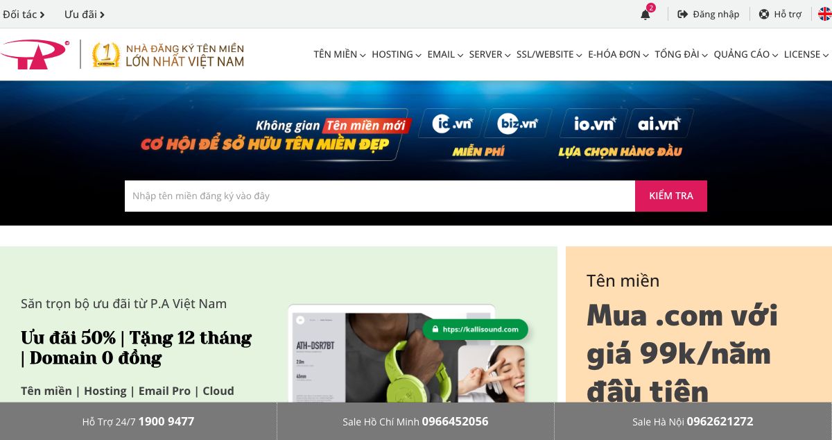 Homepage of Pavietnam hosting