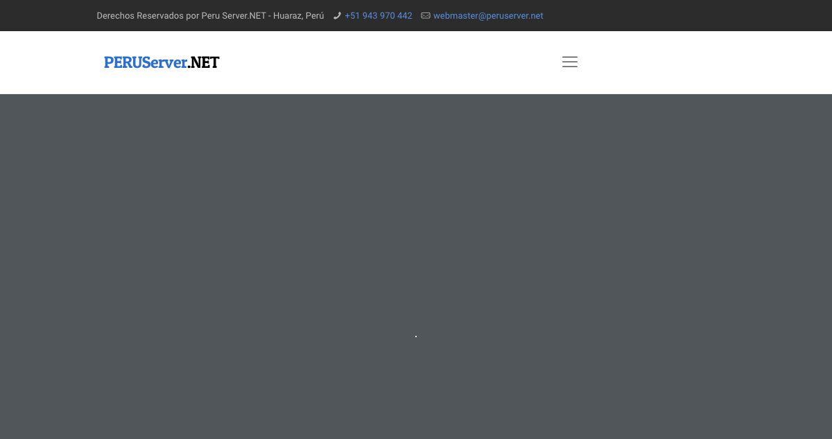 Homepage of Peru Server.NET hosting