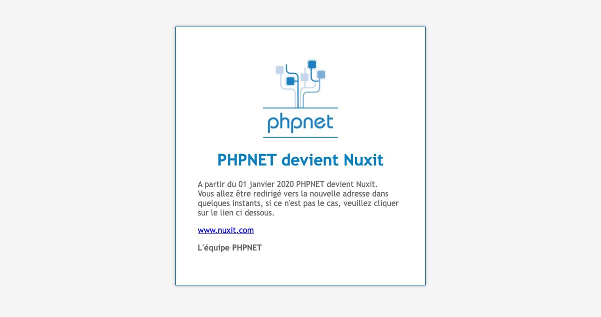 Homepage of PHPNet hosting