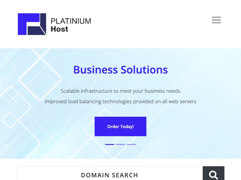 Homepage of PlatiniumHost hosting