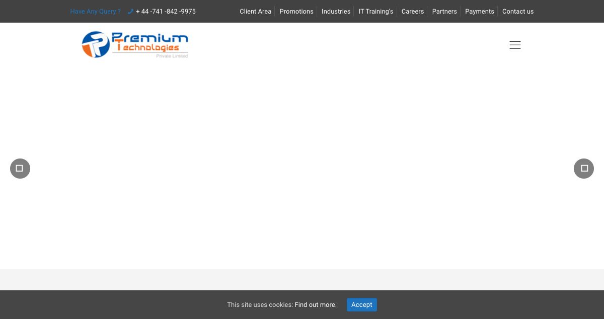 Homepage of Premium Technologies hosting