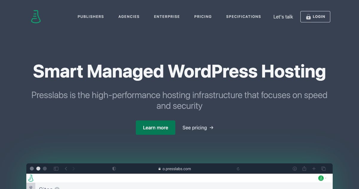 Homepage of Presslabs hosting