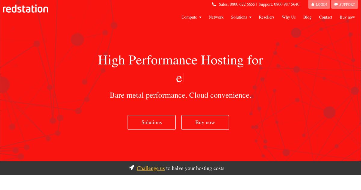 Homepage of RedStation hosting