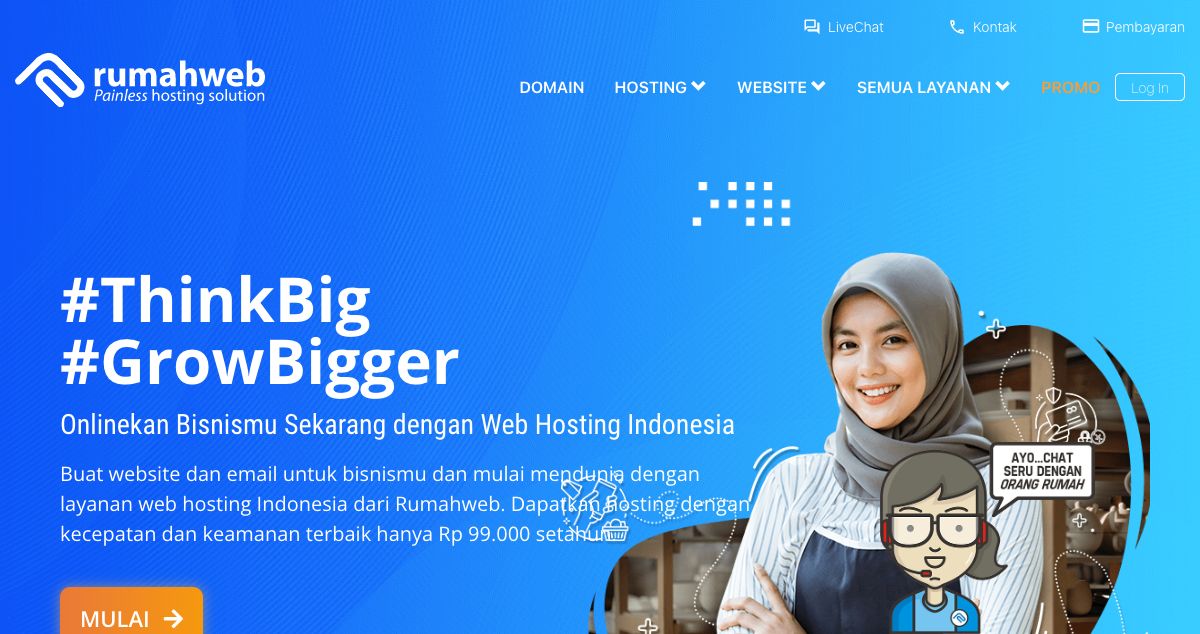 Homepage of Rumahweb hosting