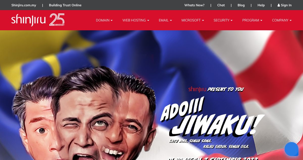 Homepage of Shinjiru – Malaysia hosting