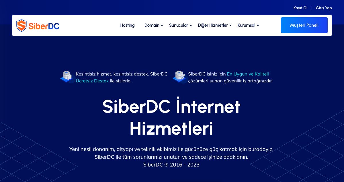 Homepage of SiberDC hosting