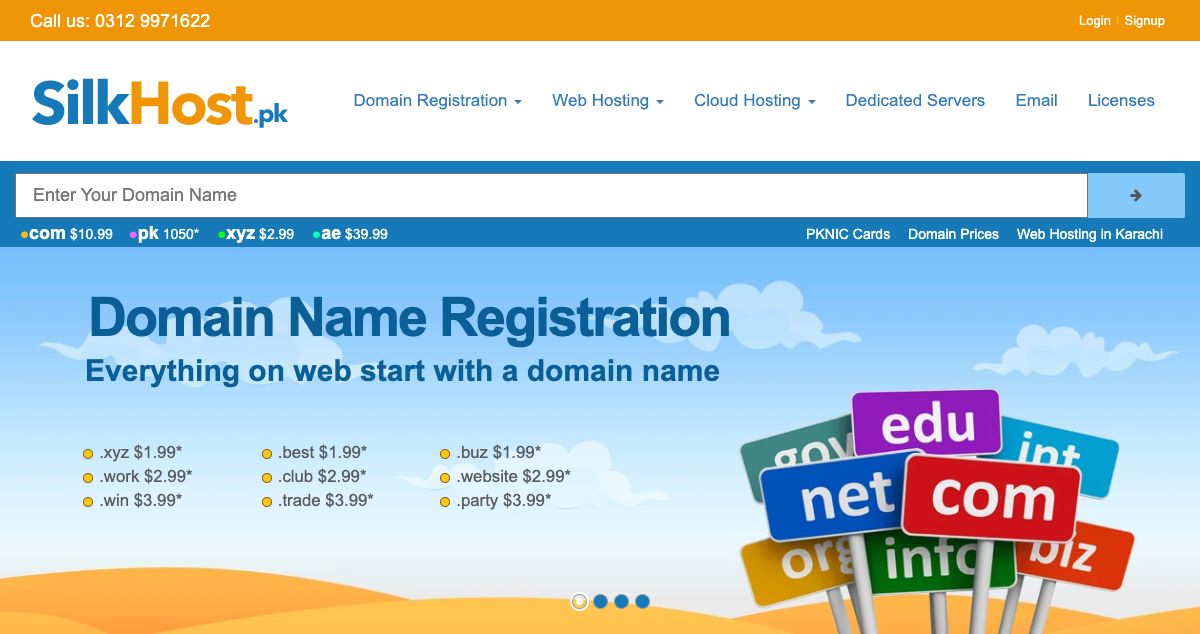 Homepage of SilkHost.pk hosting