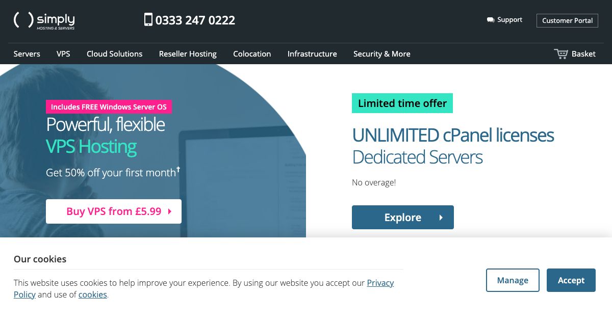 Homepage of Simply Hosting hosting