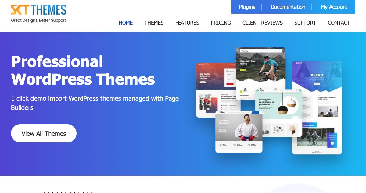 Homepage of SKT Themes hosting