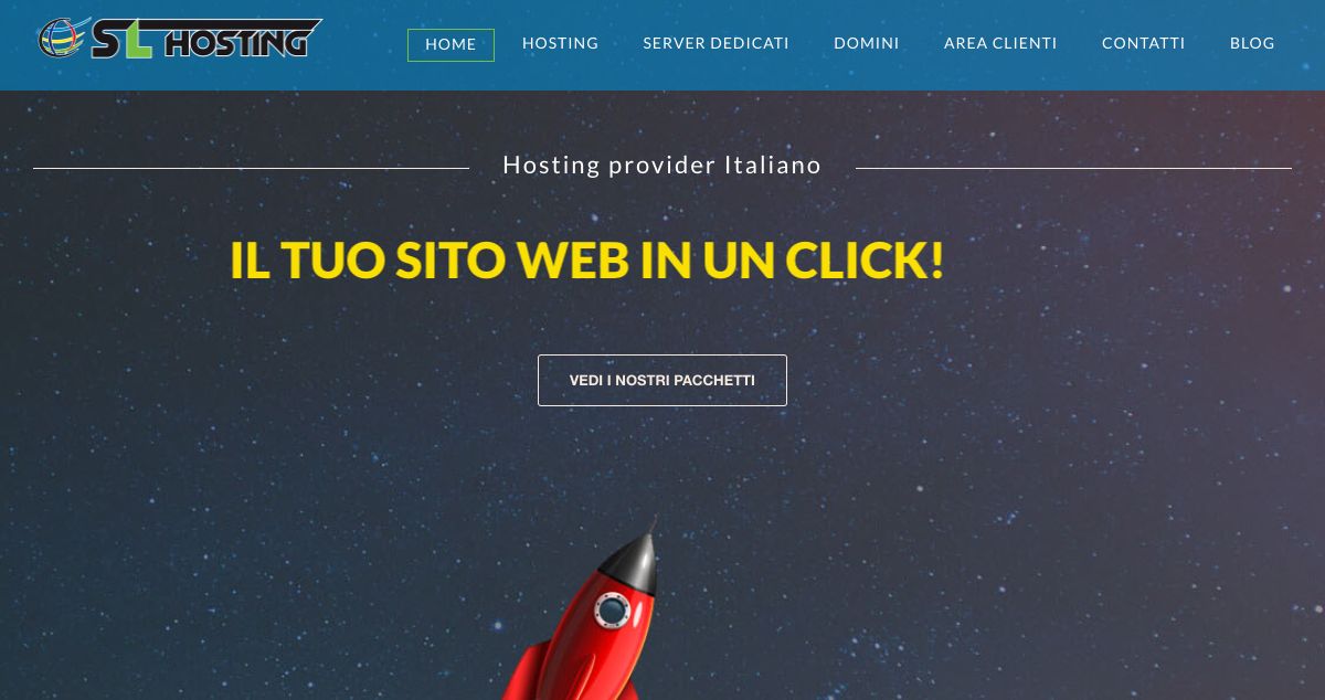 Homepage of SL Hosting hosting