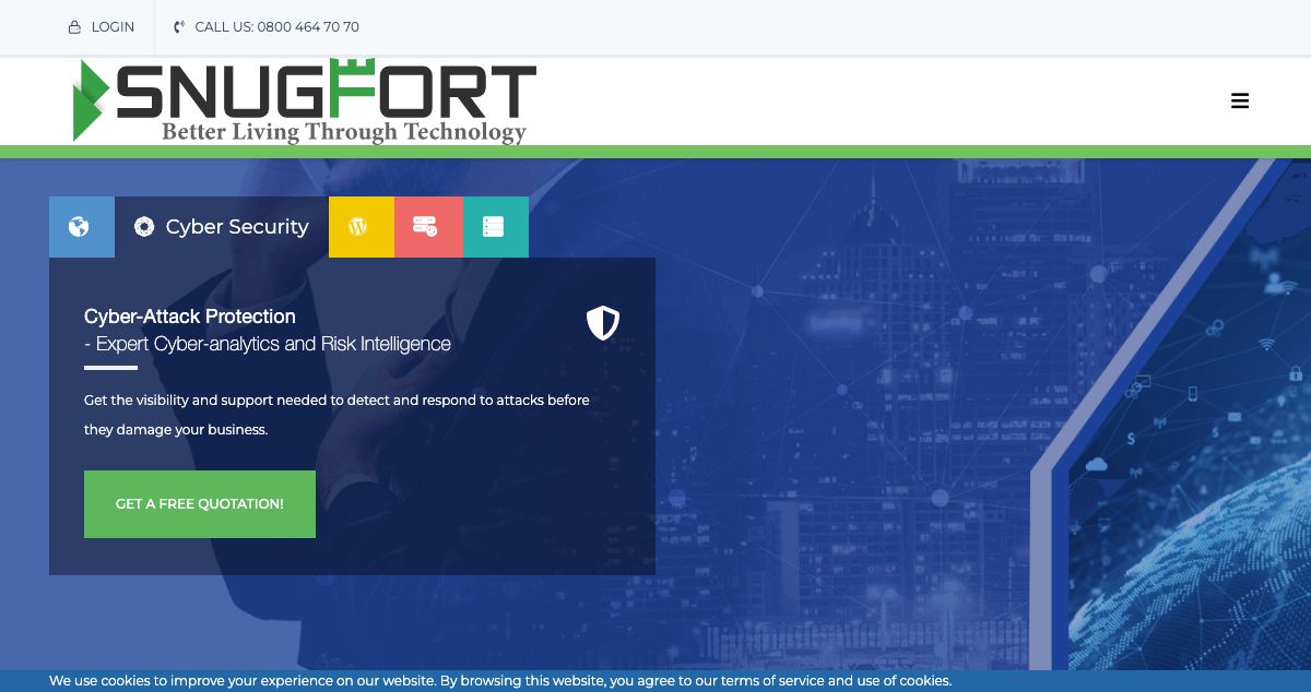 Homepage of SnugFort hosting