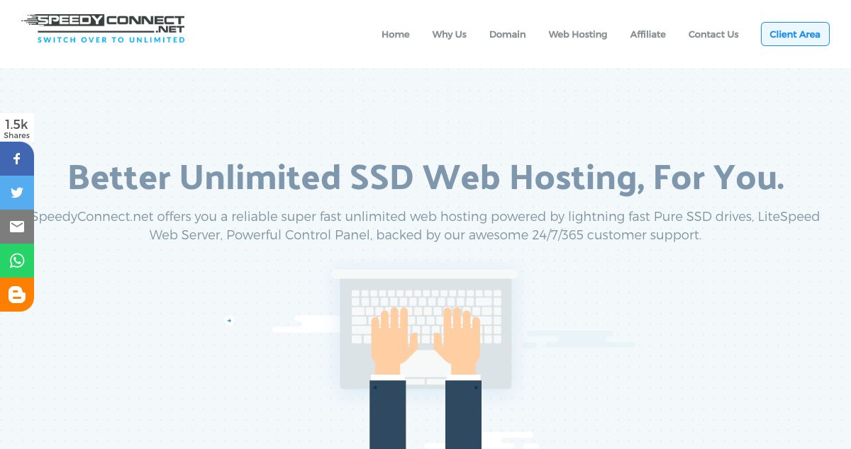 Homepage of SpeedyConnect.Net hosting