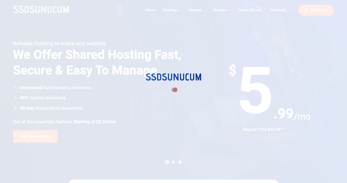 Homepage of SSDSunucum hosting