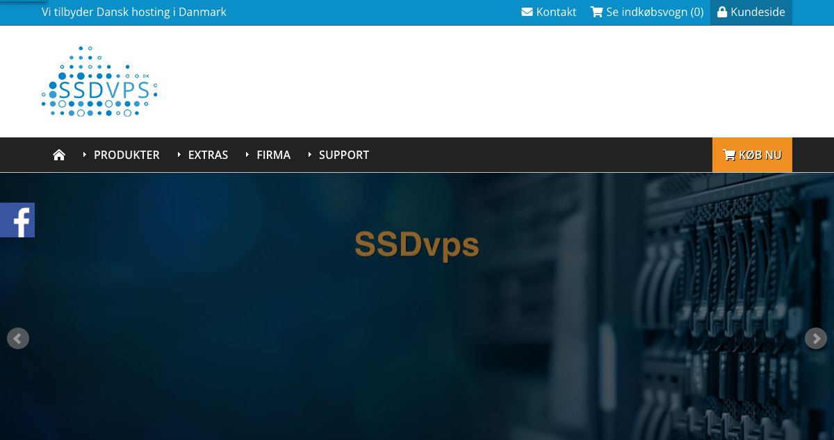 Homepage of SSDvps hosting