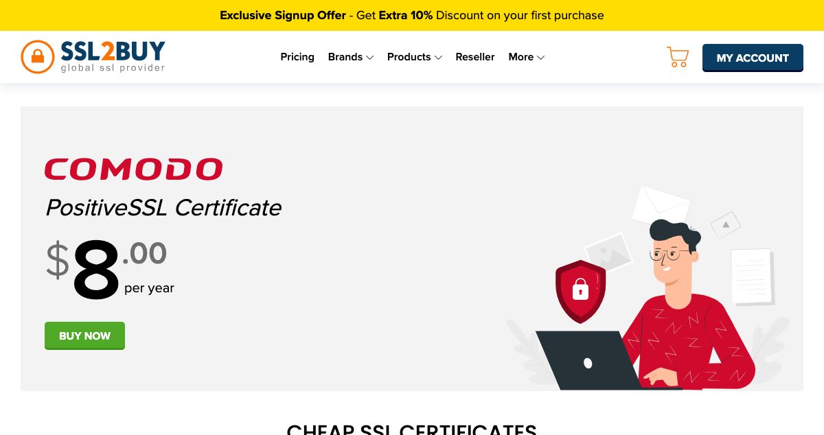 Homepage of SSL2BUY.com hosting