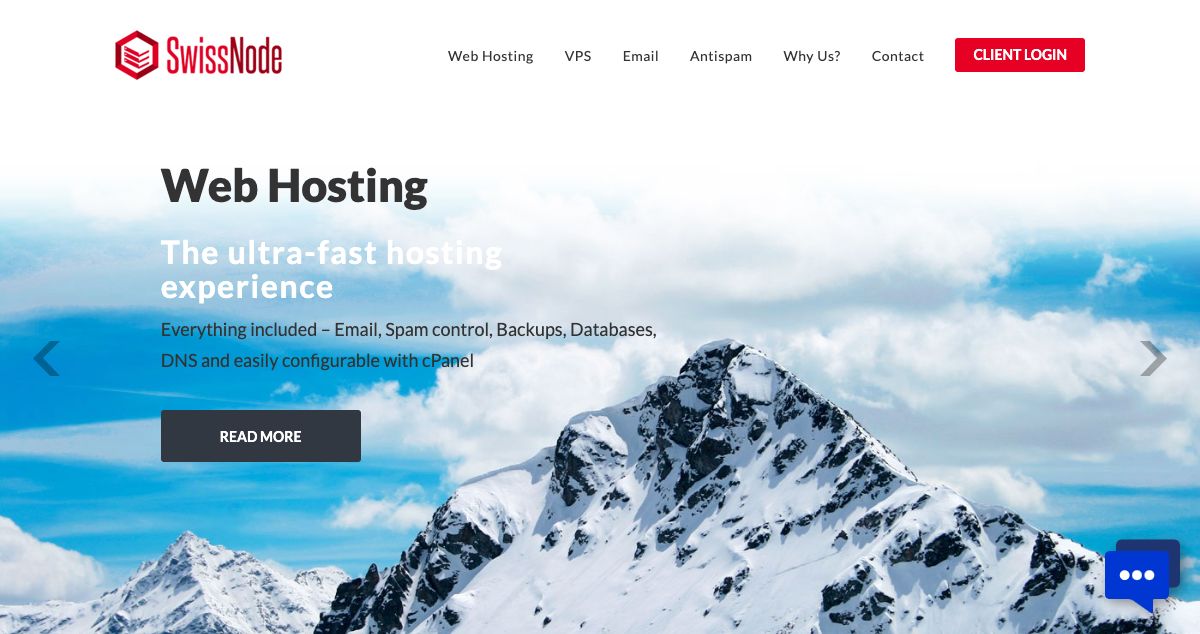 Homepage of SwissNode hosting