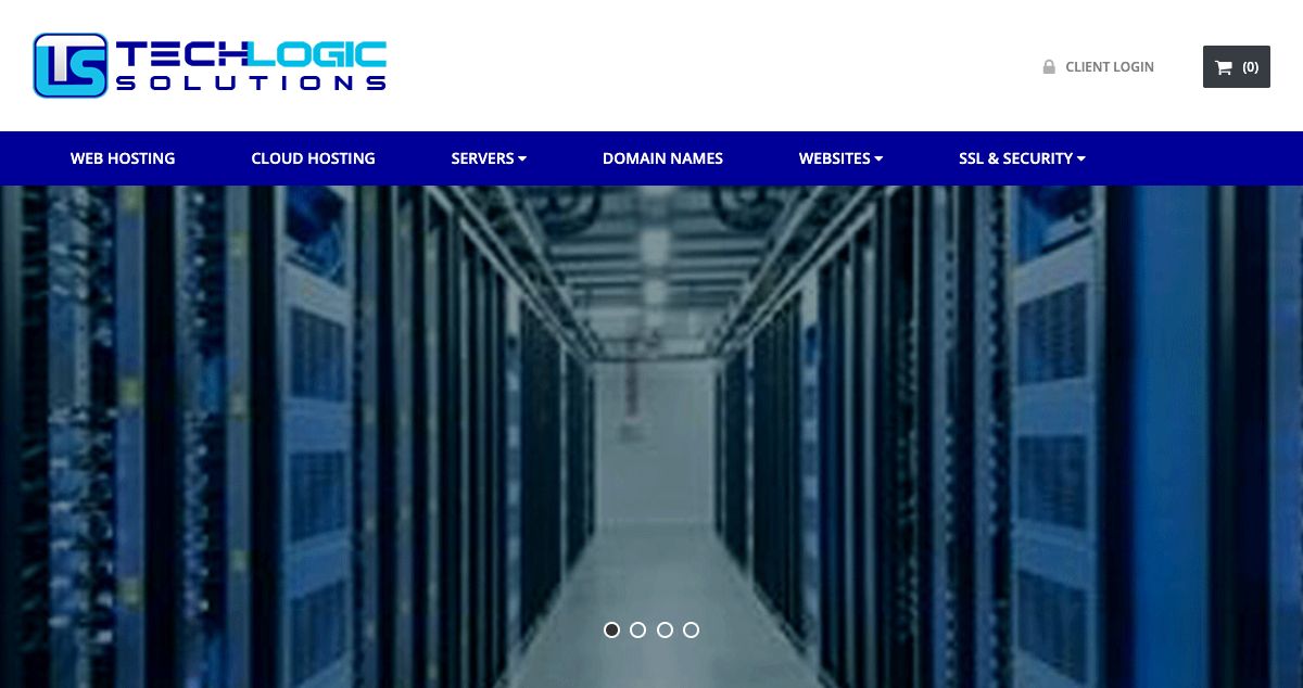 Homepage of Tech Logic Solutions hosting