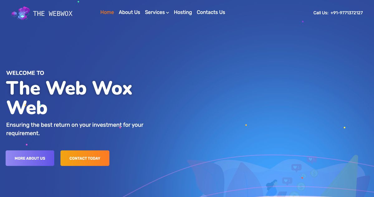 Homepage of THE WEB WOX hosting