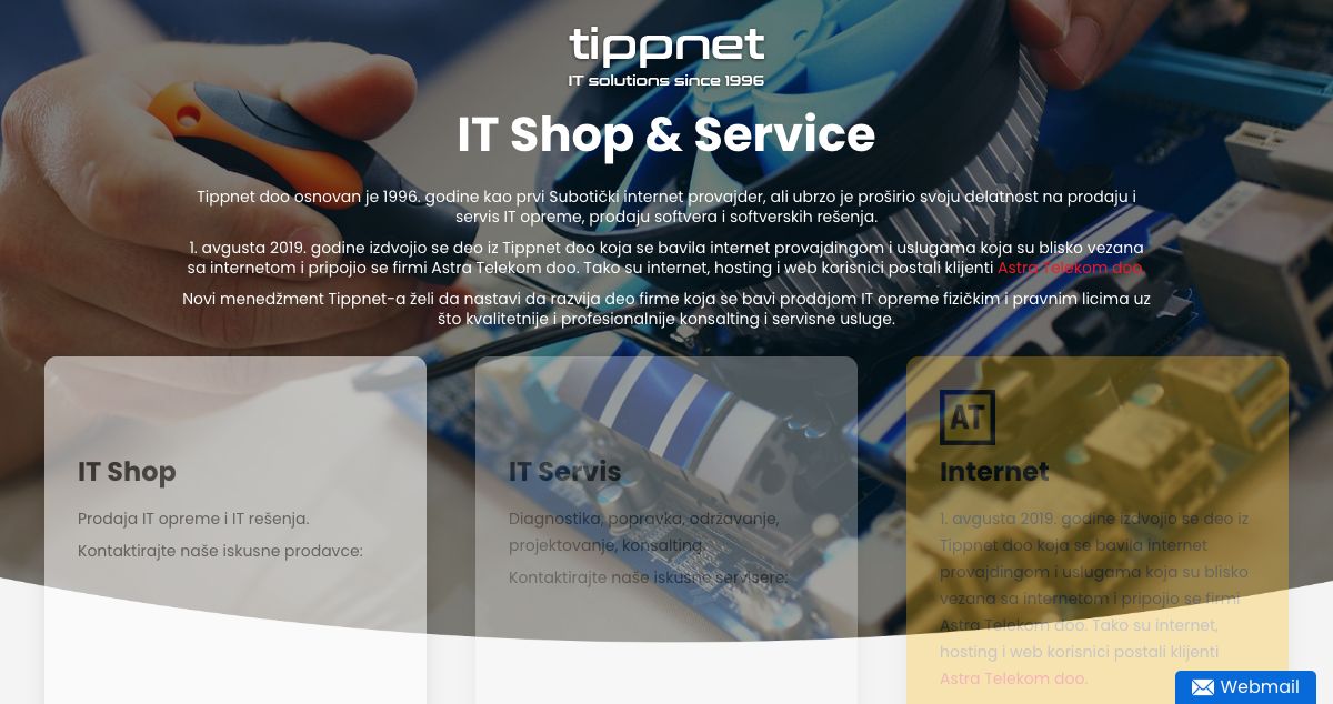 Homepage of TippNet hosting