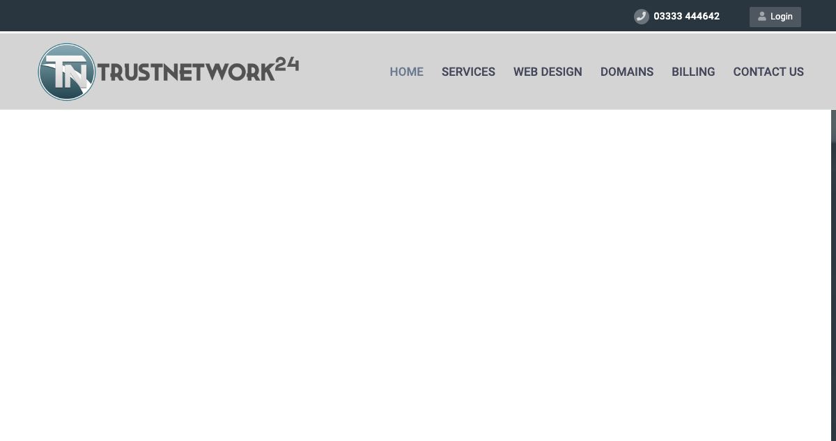 Homepage of Trustnetwork24 hosting