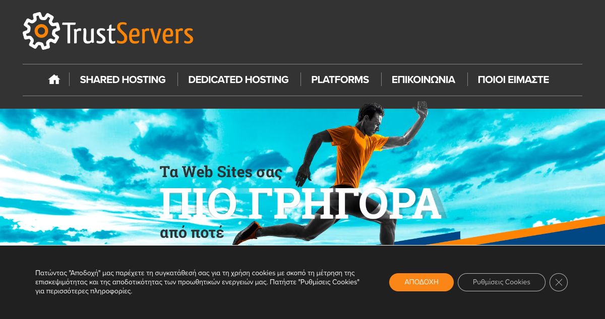 Homepage of Trustservers Hosting hosting