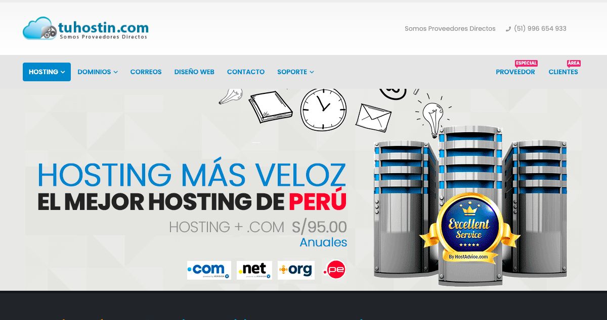 Homepage of Tuhostin.com hosting