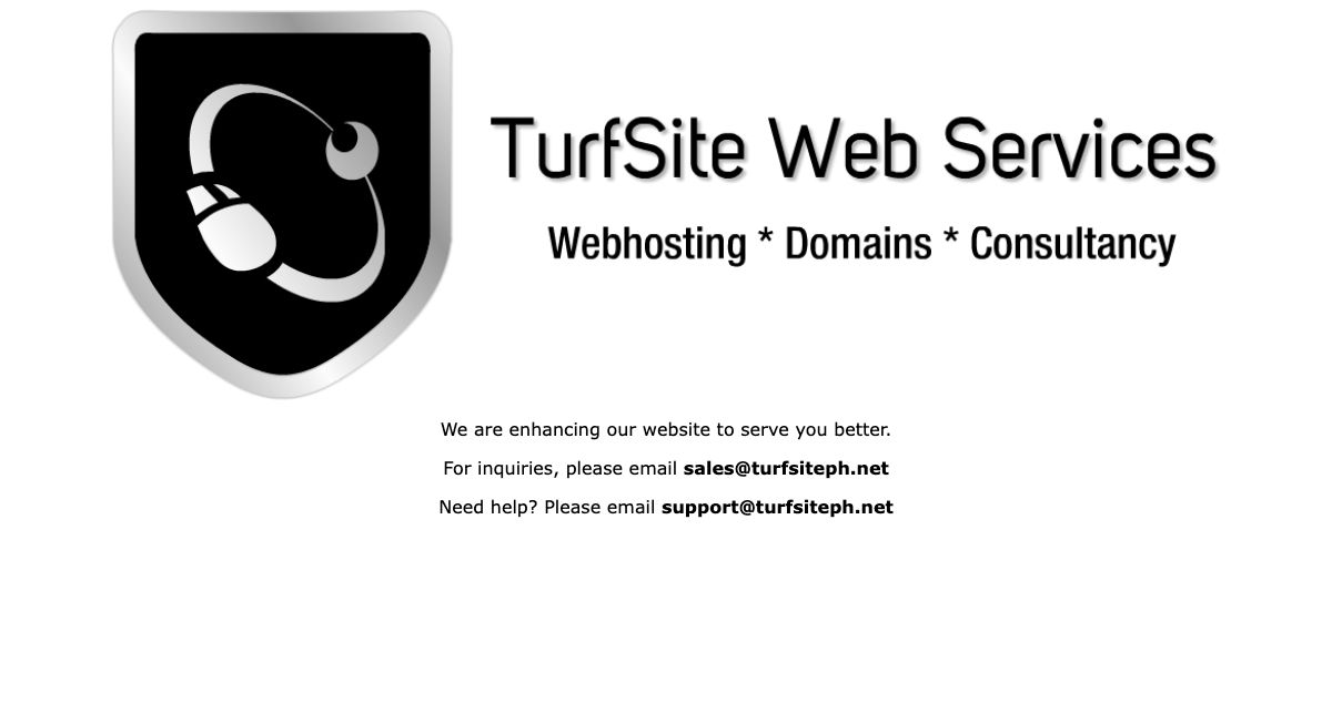 Homepage of TurfSite Web Services hosting