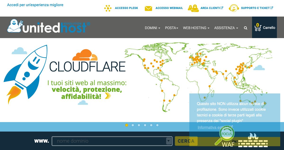 Homepage of Unitedhost hosting