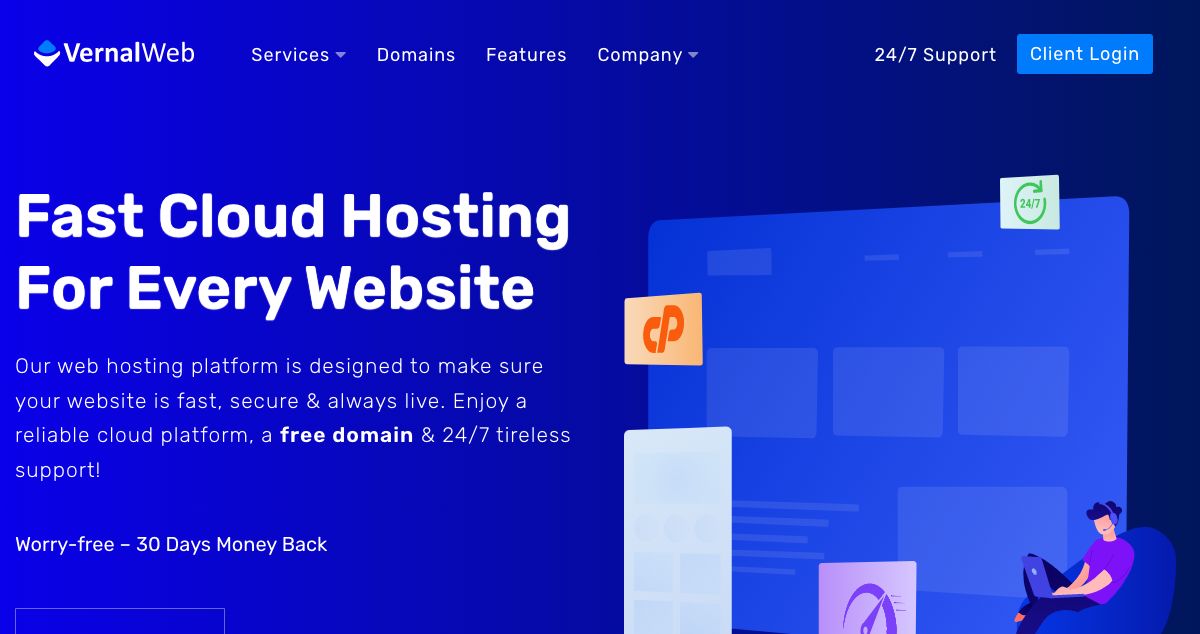 Homepage of VernalWeb hosting