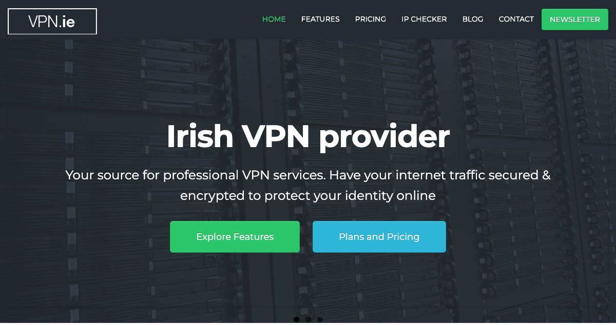 Homepage of Blackdog.ie hosting