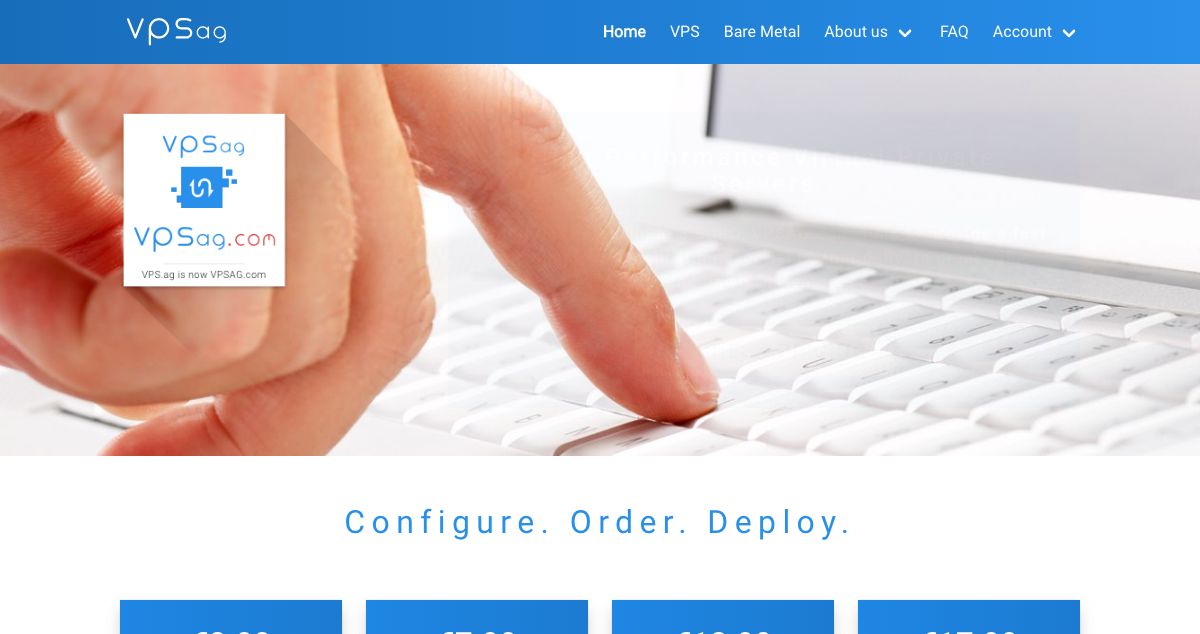 Homepage of VPS.AG hosting