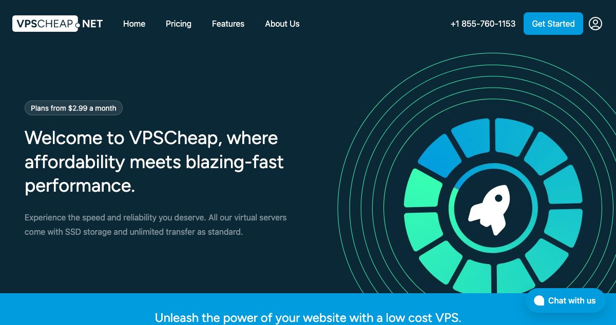 Homepage of VPSCheap.NET hosting