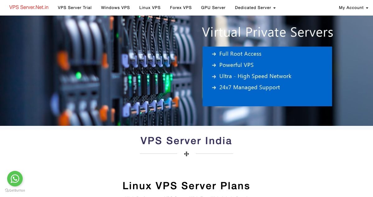 Homepage of VPSServer.Net.In hosting