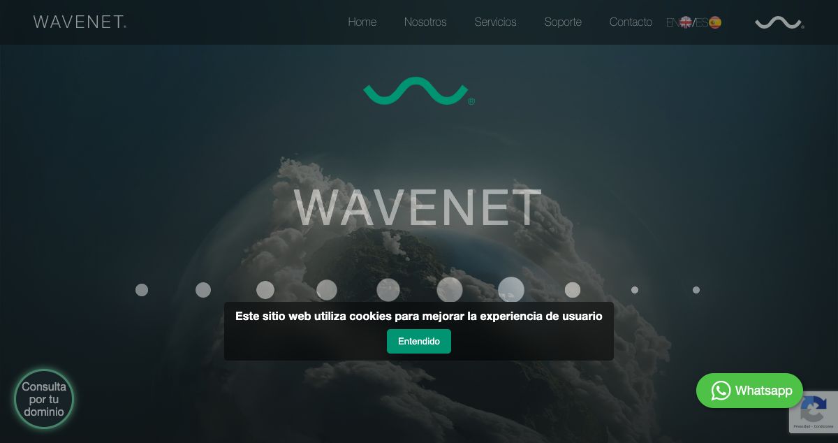 Homepage of WaveNet hosting