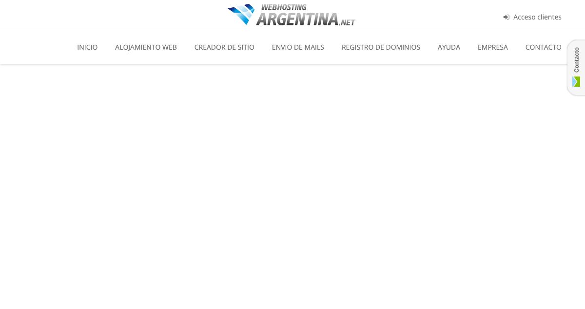 Homepage of Webhosting Argentina.net hosting