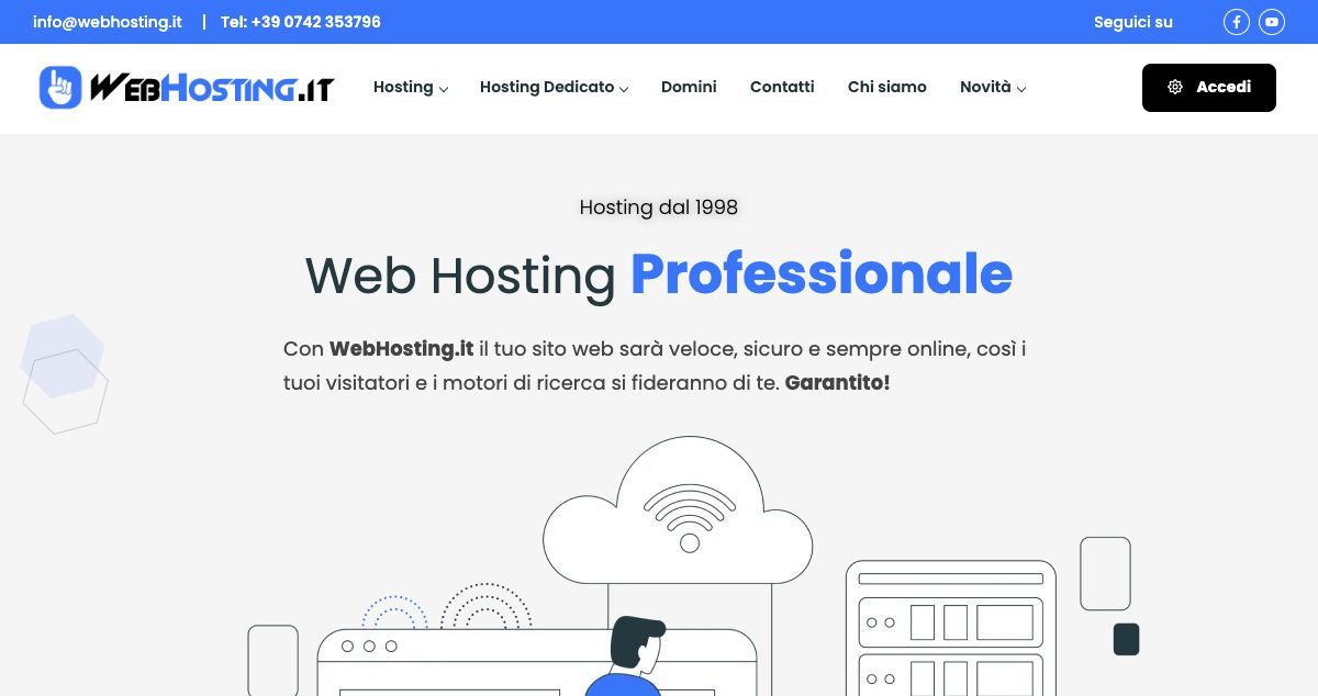 Homepage of WebHosting.it hosting