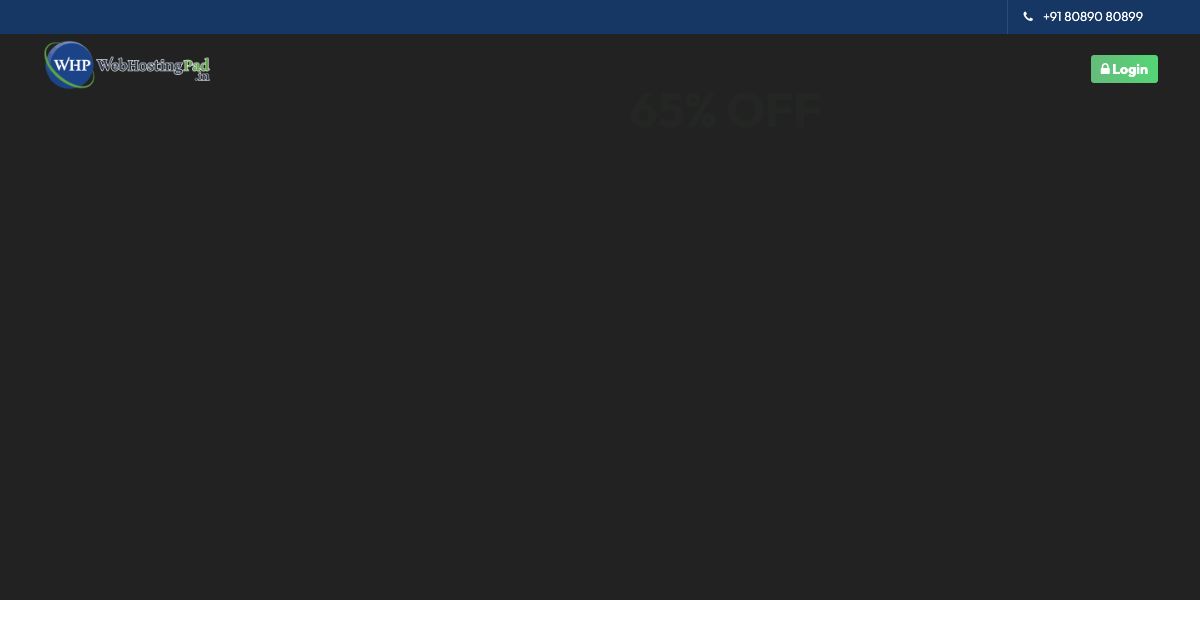 Homepage of WebHostingPad India hosting