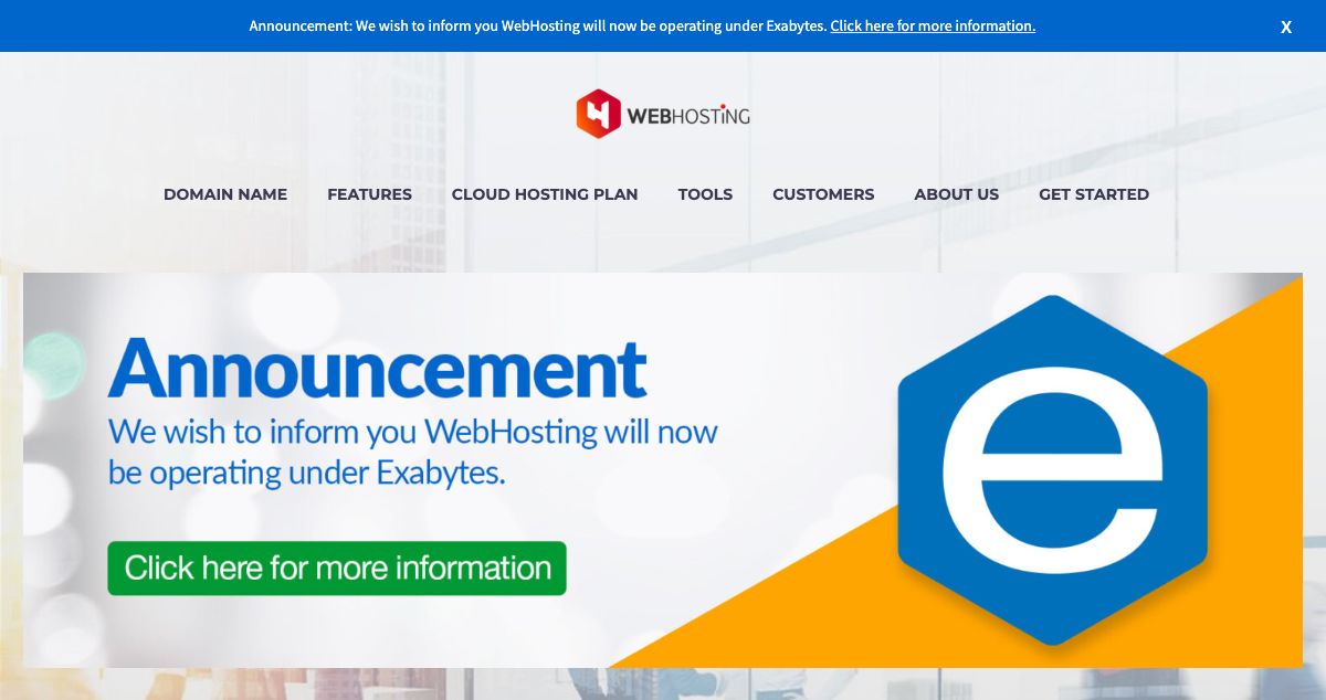 Homepage of Web Hosting Singapore hosting