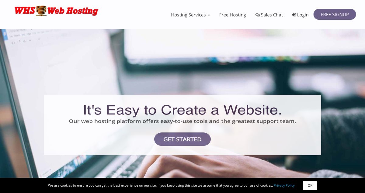 Homepage of WHS Web Hosting hosting