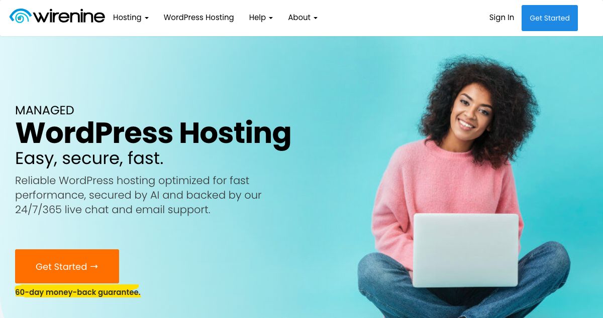 Homepage of WireNine hosting