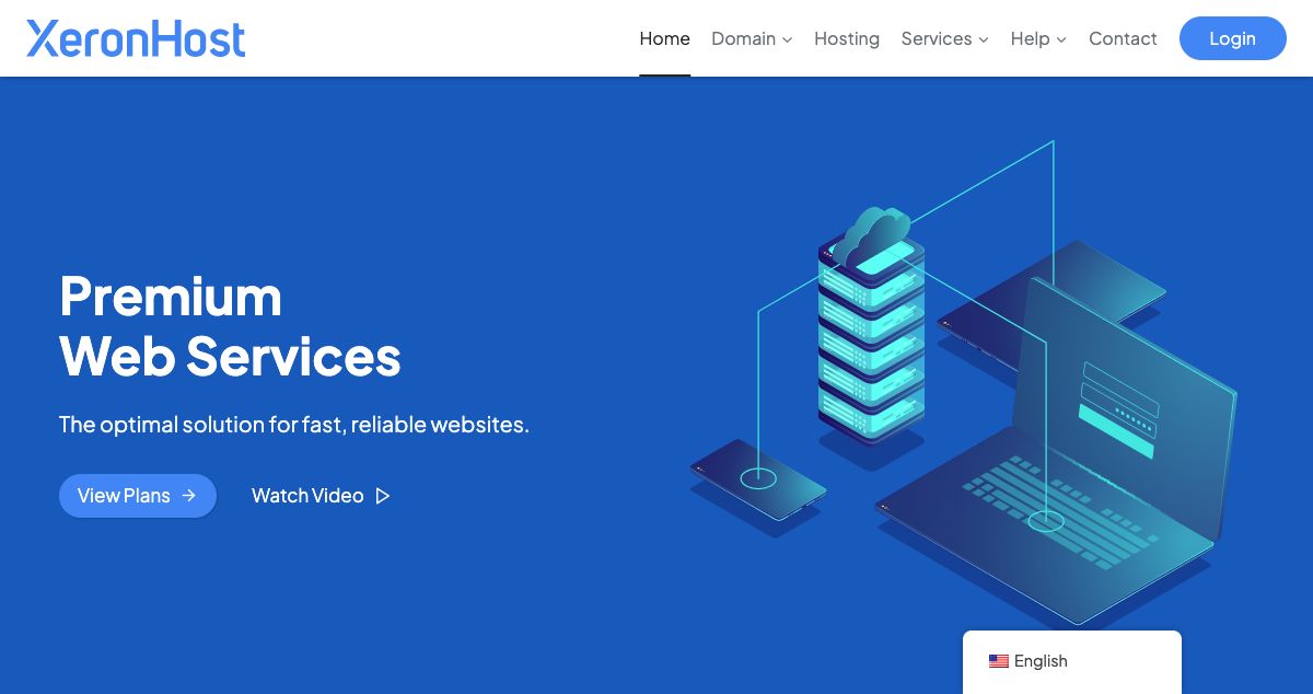 Homepage of XeronHost hosting