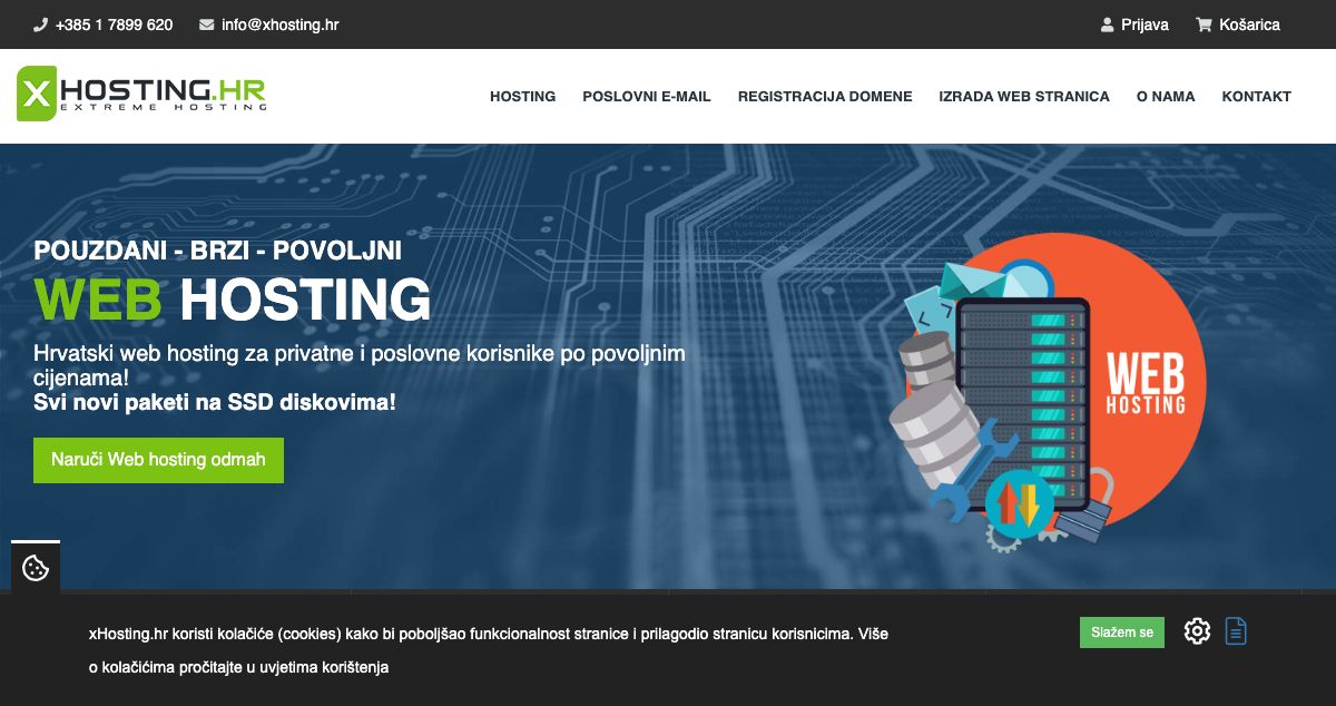 Homepage of xHosting.hr hosting