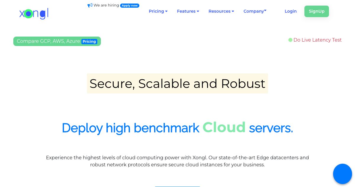 Homepage of Xongl Cloud hosting