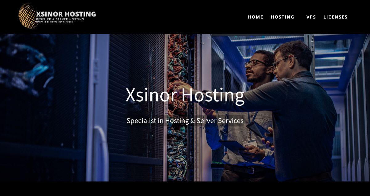 Homepage of Xsinor Hosting hosting