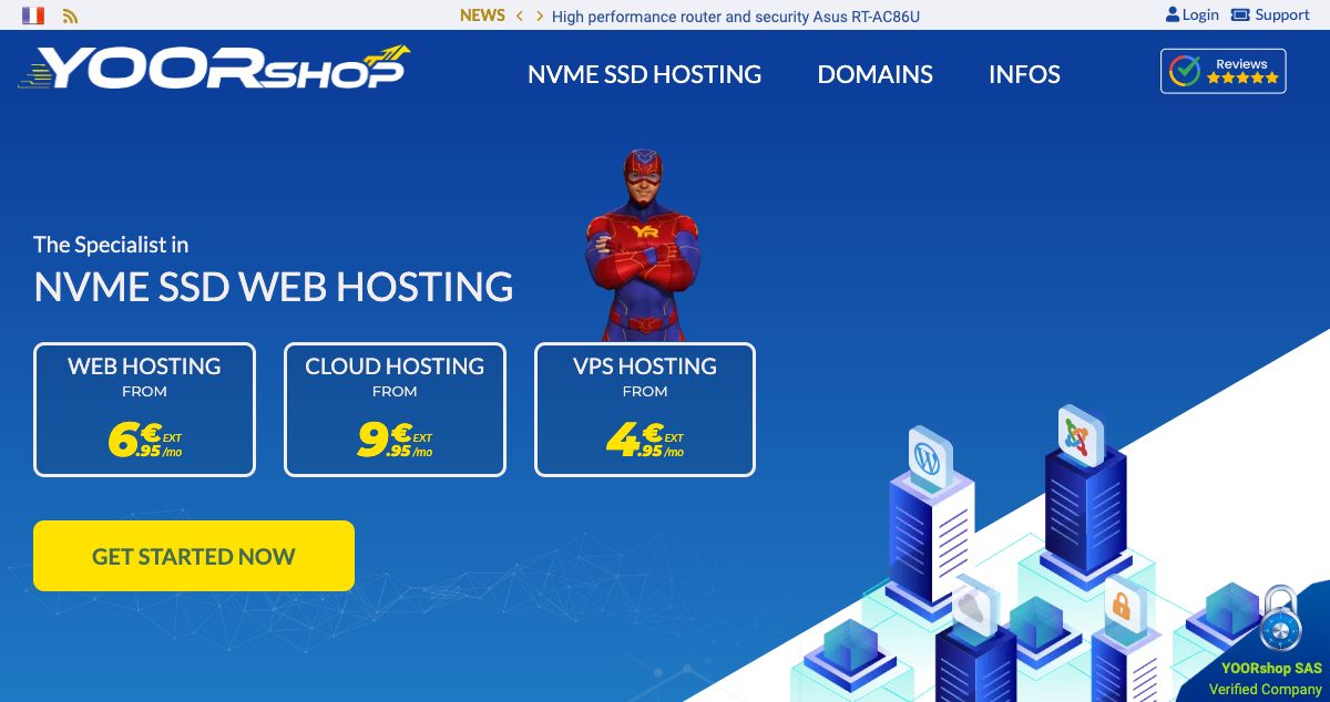 Homepage of YOORshop hosting