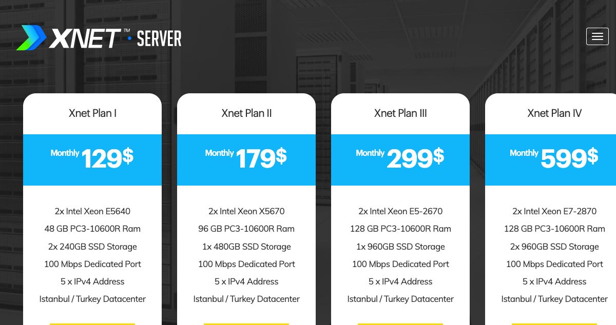 Homepage of XnetServer hosting