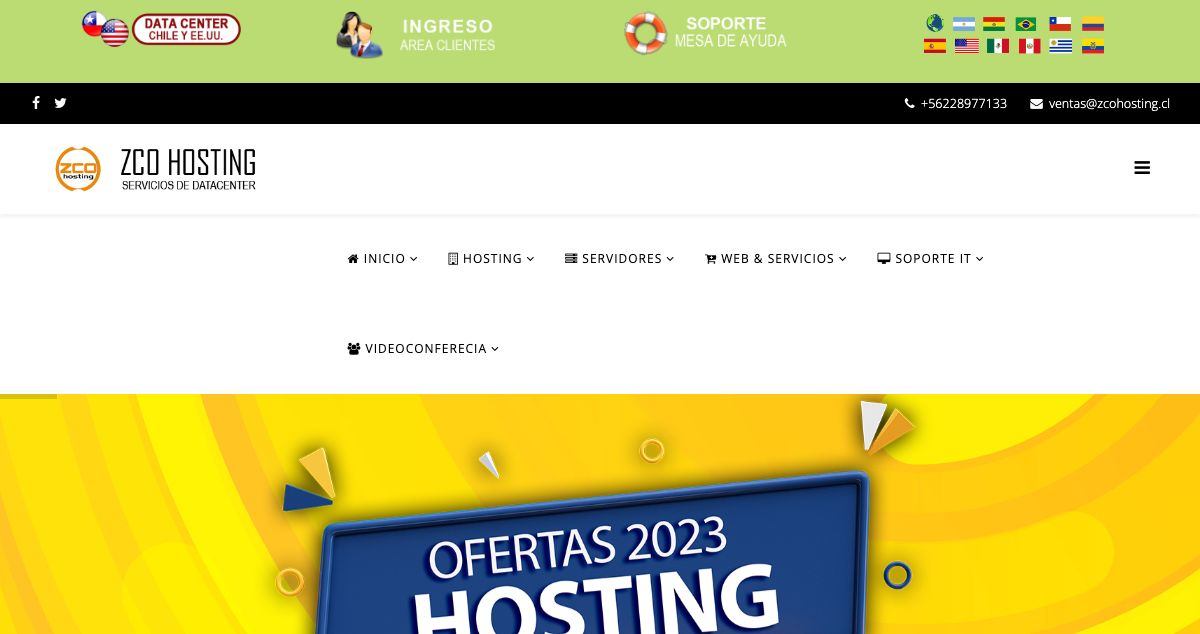 Homepage of Zcohosting hosting