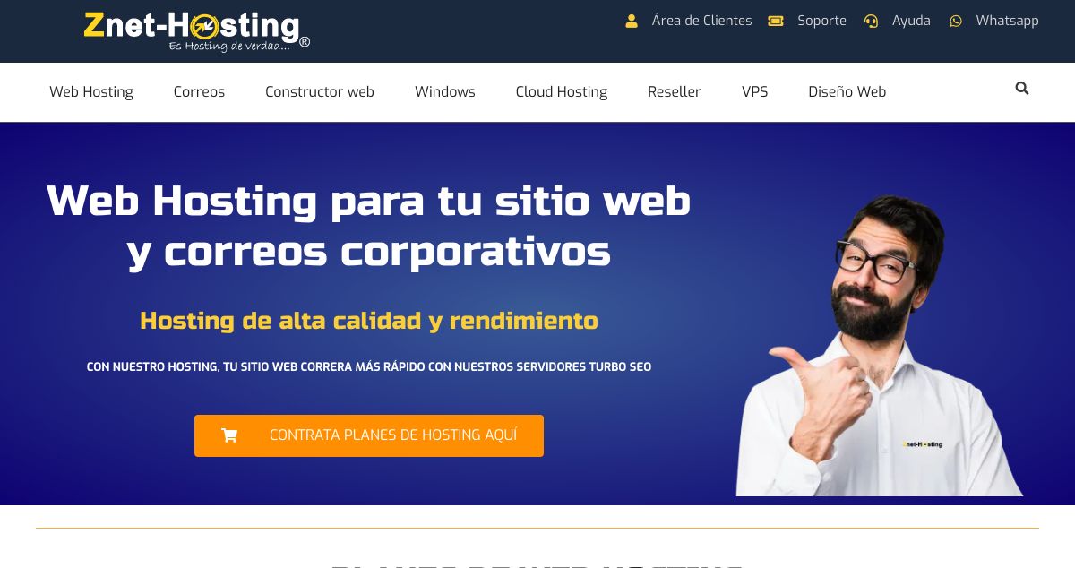 Homepage of Znet-Hosting – Web hosting Chile hosting